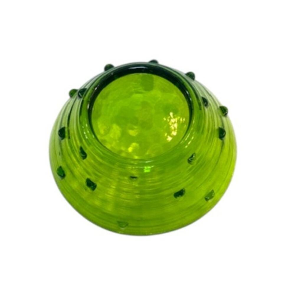 Vintage Blenko Studded Green Art Glass Bowl - Picture 4 of 8